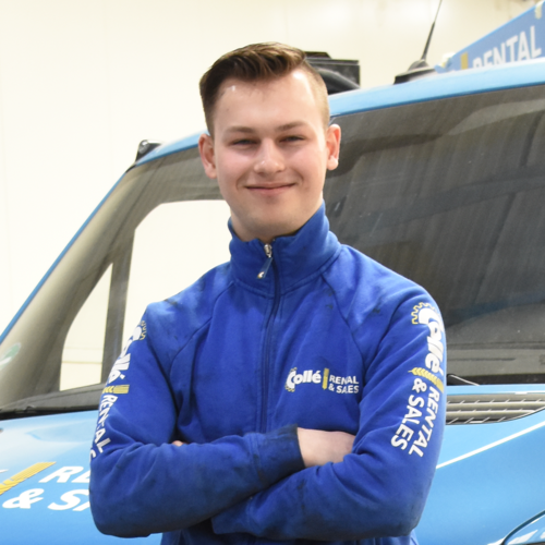 Remco , leerling monteur bij Collé Rental & Sales